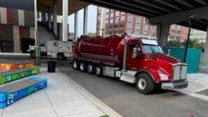 Drain King Inc truck performing grease trap pumping service in Minneapolis MN